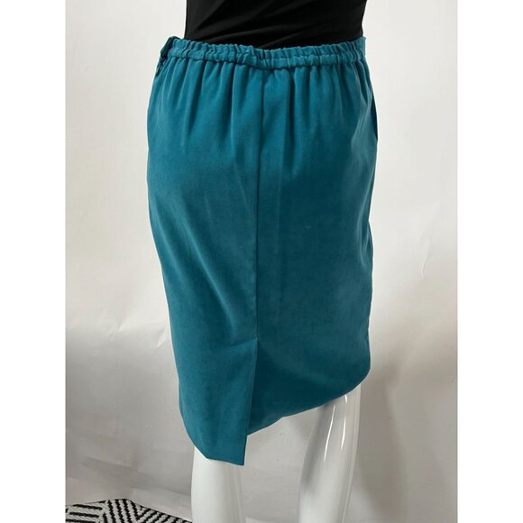 Leslie Fay Womens Turquoise Pencil Skirt 6P Polyester/Spandex Mid-Length - Picture 16 of 16